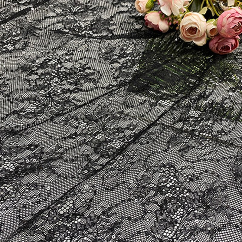 Lace Fabric Ditsy Floral Sequin Polyester for Women's Wear Wholesale S 11